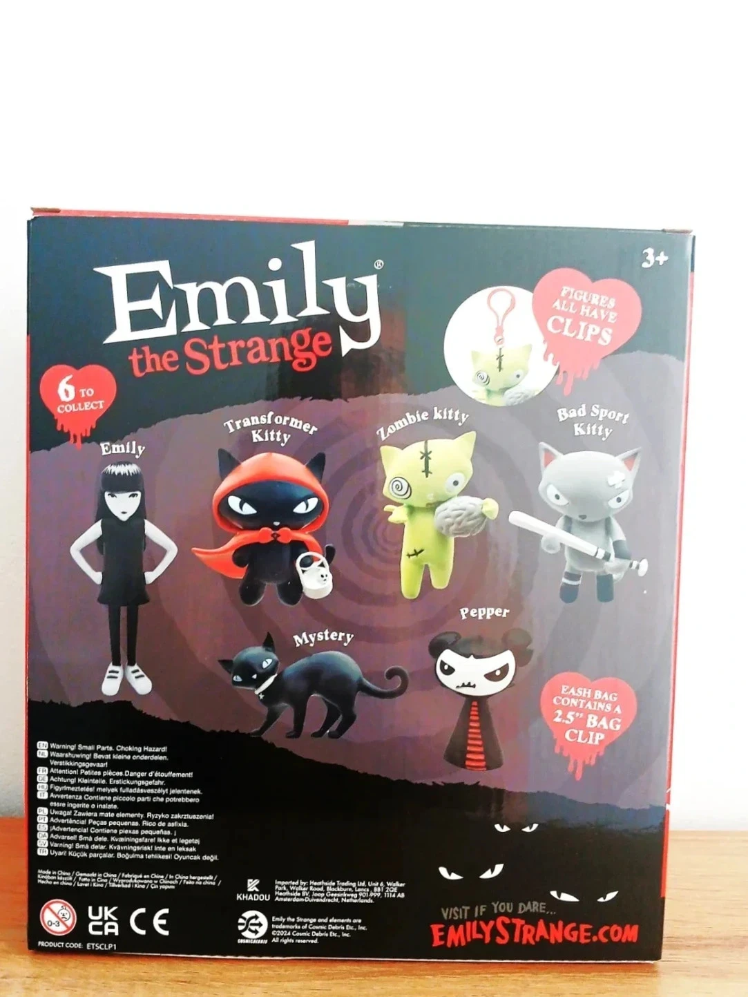 Lot de 12 figurines Emily The Strange Unexpected Bag clip